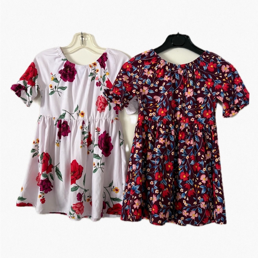 Old Navy Toddler Girls Floral Dress Set 2T 3T Ruffle Tiered Twirl Knit Ditsy - Picture 2 of 12